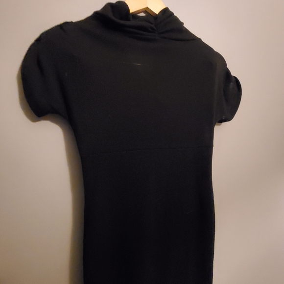 Seductions Black Cowlneck Shirt w/Built-in Waistbelt - Size S - Picture 7 of 7